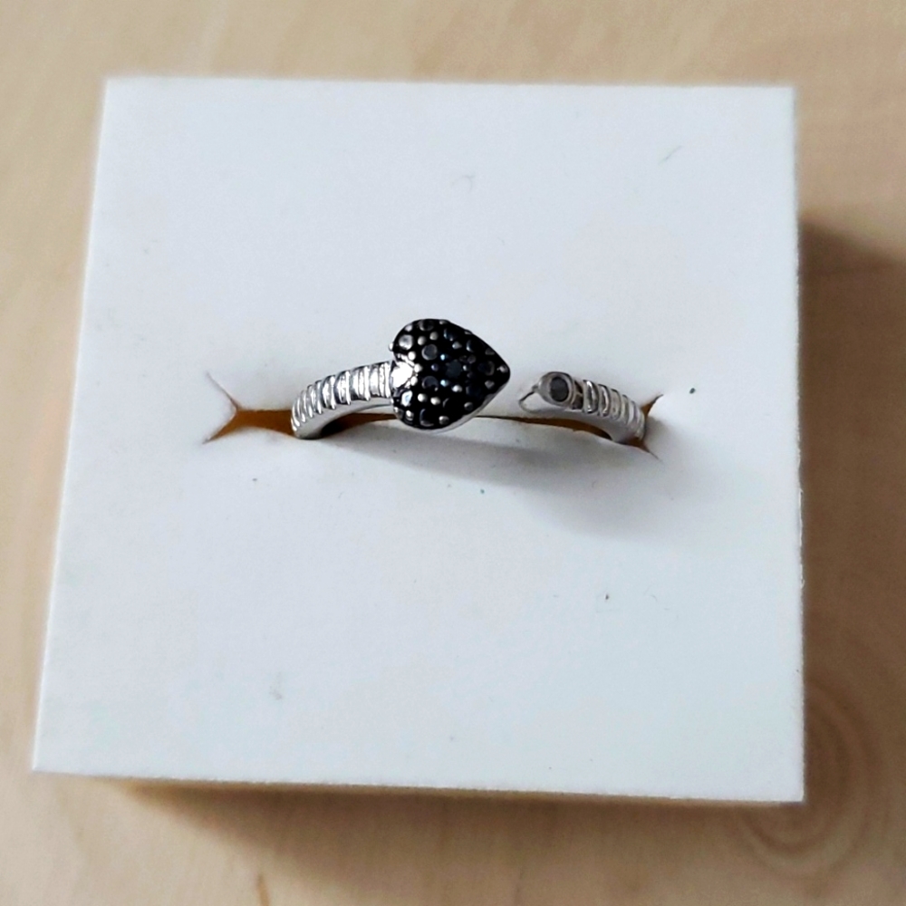 Sterling Silver 925 Diamond Ring / Adjustable